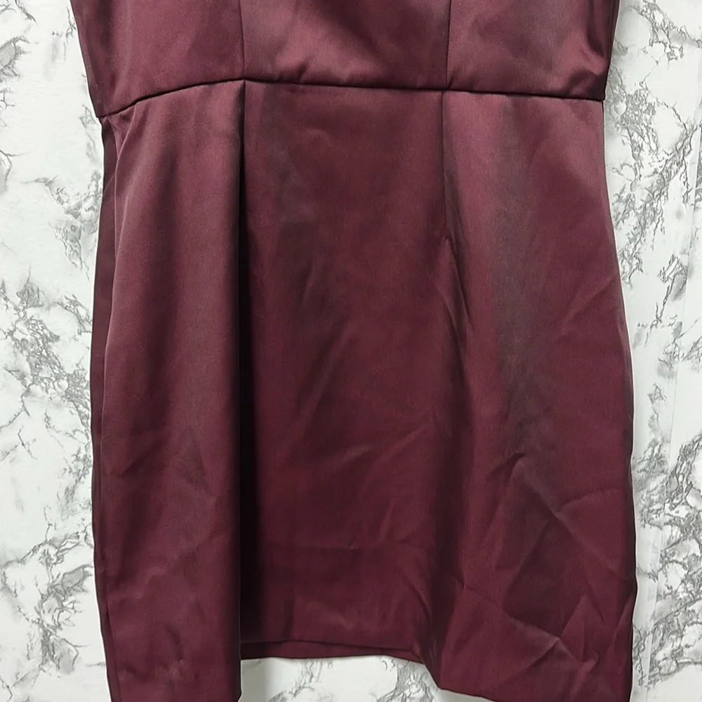 A New Day Women’s Heavy Satin Mini Dress Burgundy Size 8